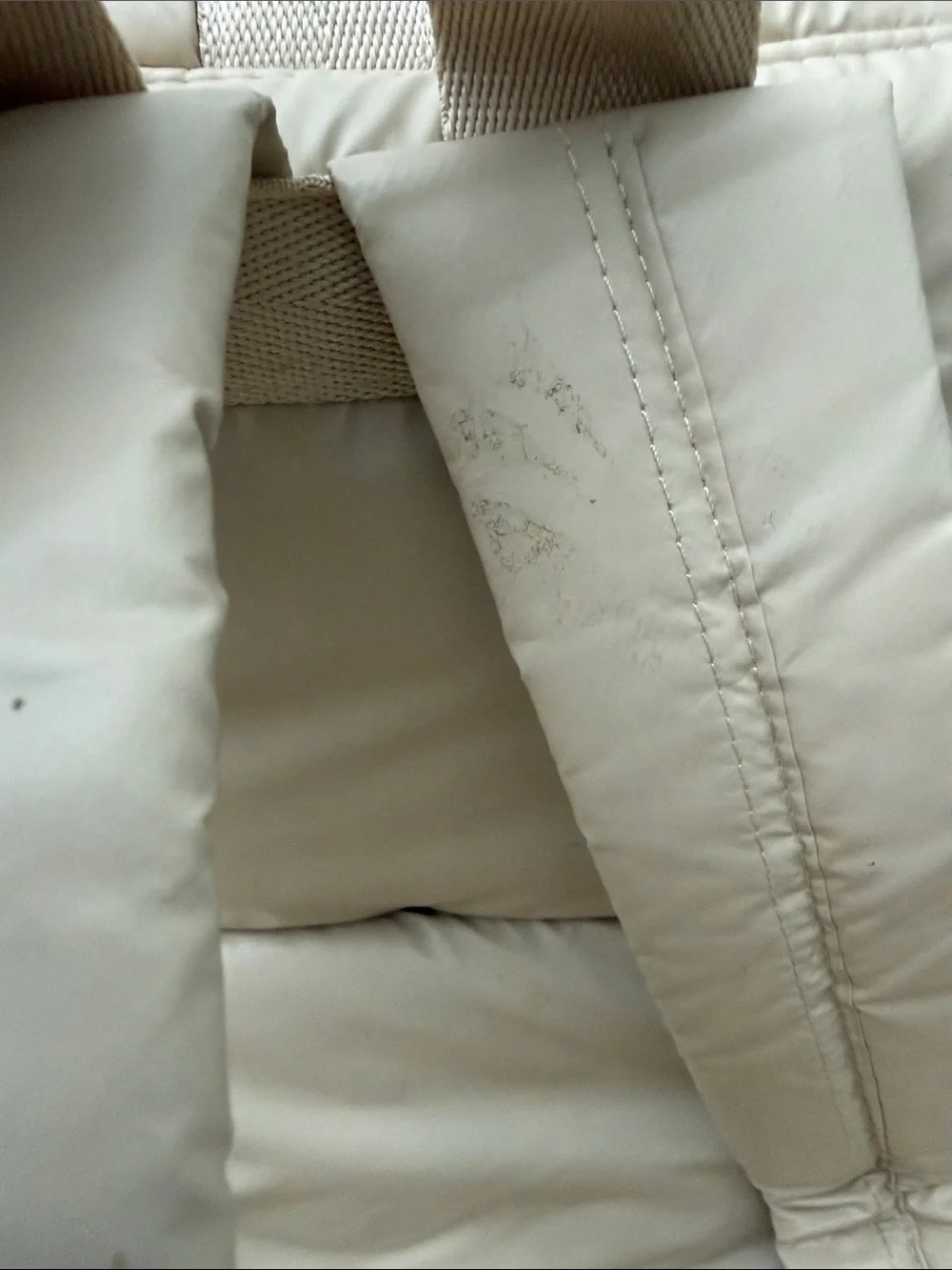 Beis Neutral Beige Quilted Puffer Backpack with Front Buckle